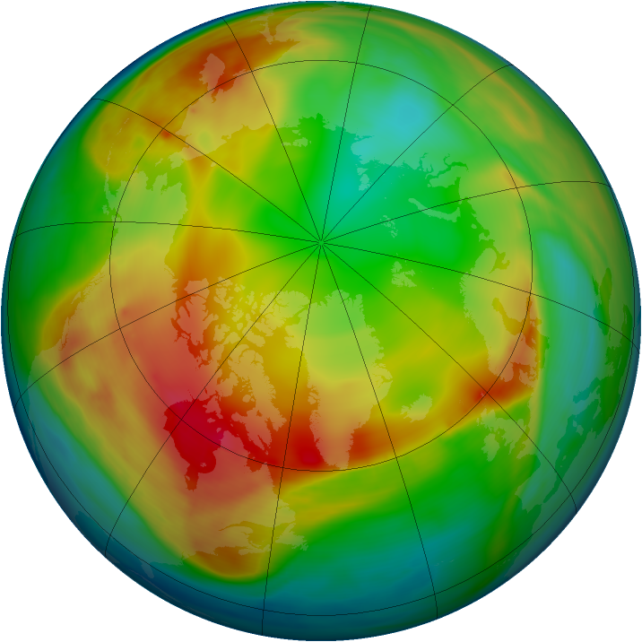 Arctic ozone map for 10 January 2007